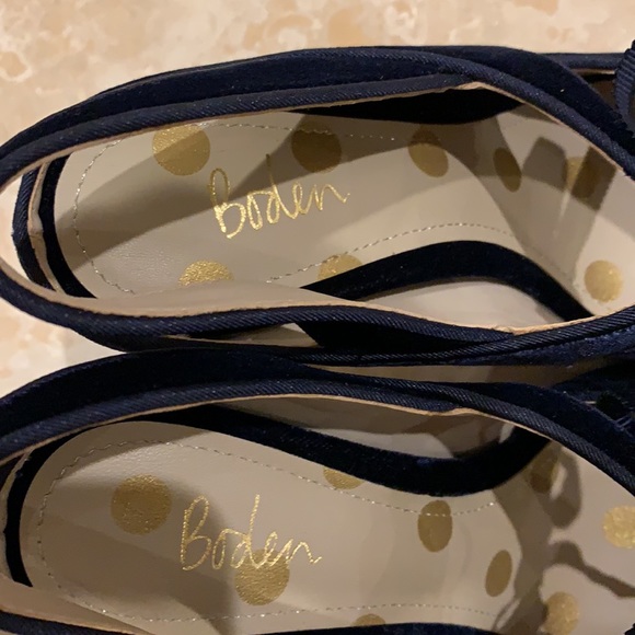 Boden lace up blue leather pump - Picture 3 of 4